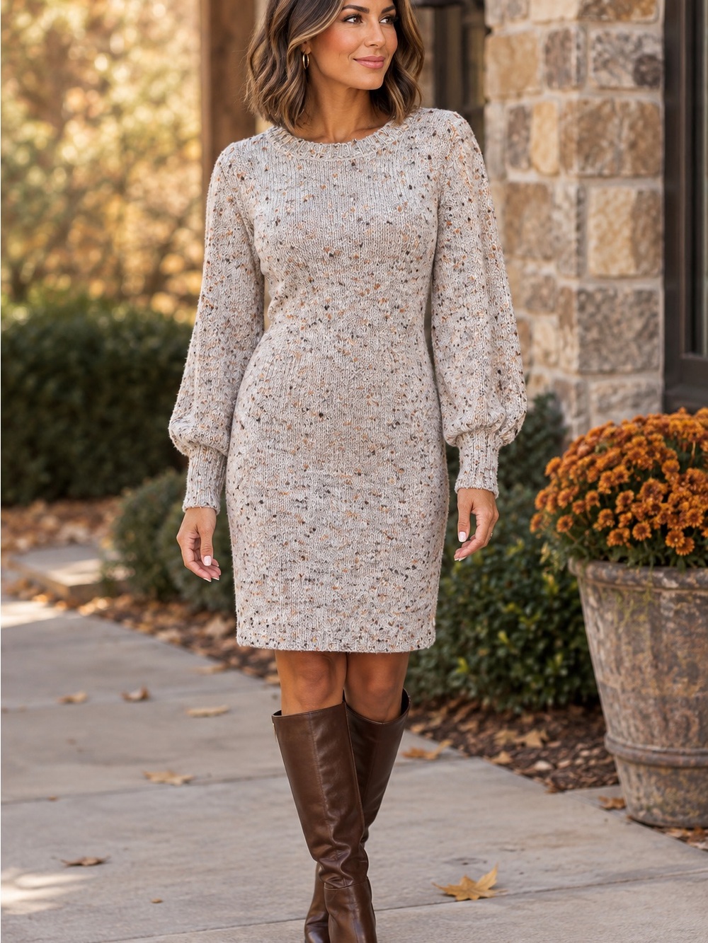 Meloni - T Cream Knit Sweater Dress. Size L